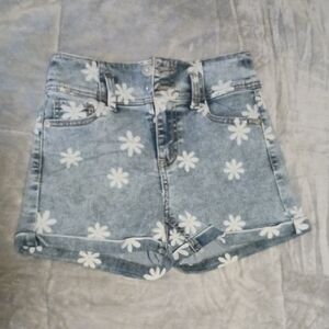 Floral Denim Shorts Size 1